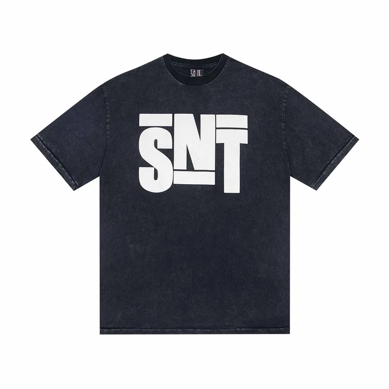 130💰S03# SAINT MICHAEL retro high street distressed vinTAGE short-sleeved T-shirt 15 washed black S,M,L,XL